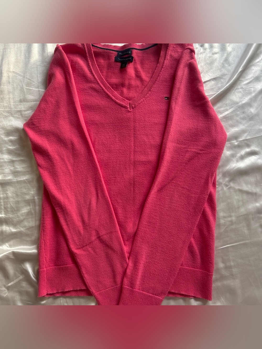 Tommy Hilfiger Women's V-Neck Sweater - Hot Pink